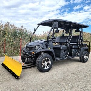 6 seater gas golf cart gvx limo efi utility vehicle six passenger utv 2wd/4wd w/plow cazador limo 400cc – black