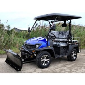 200cc utv with snow plow atv gas golf cart utility vehicle snow master gvx – blue