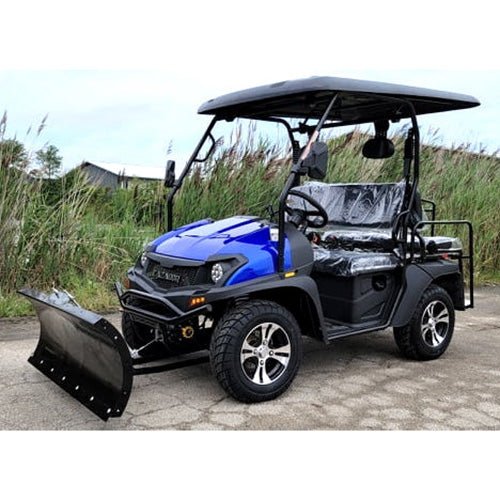 200cc utv with snow plow atv gas golf cart utility vehicle snow master gvx – blue