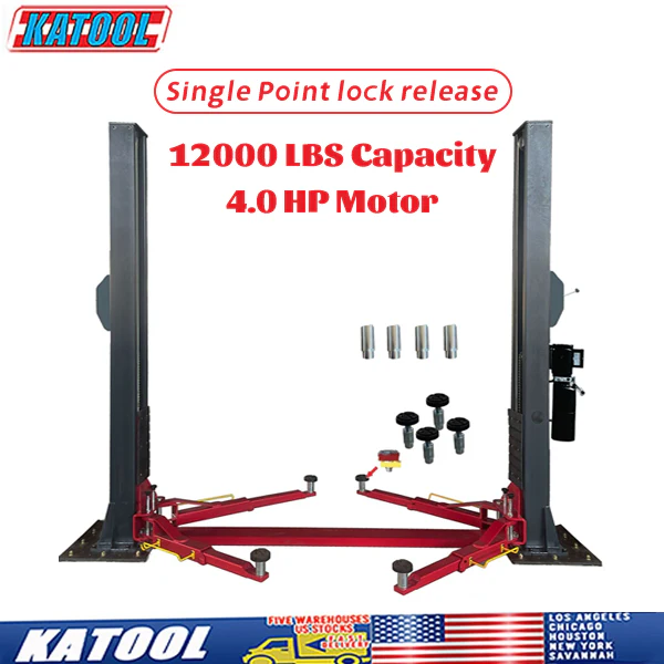 h120d two post lift single lock release auto lift car lift 12000 lbs by katool