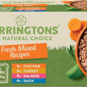 harringtons complete wet tray grain free hypoallergenic adult dog food mixed bumper pack 16x400g