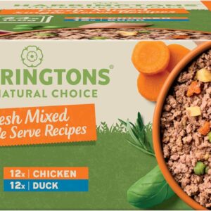harringtons complete wet tray grain free hypoallergenic adult dog food mixed pack 24x150g