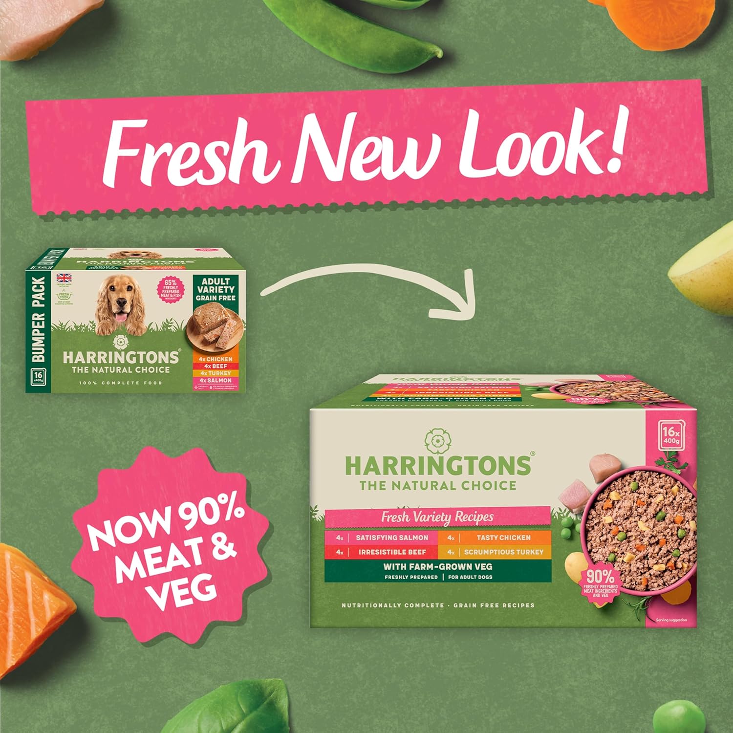 harringtons complete wet tray grain free hypoallergenic adult dog food variety bumper pack 16x400g harringtons complete wet tray grain free hypoallergenic adult dog food variety bumper pack 16x400g