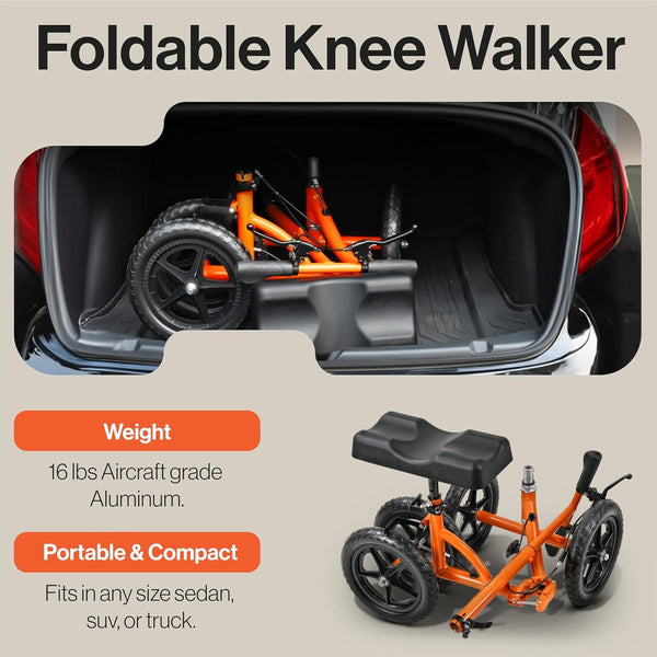 super handy gut148 aluminum height adjustable knee walker