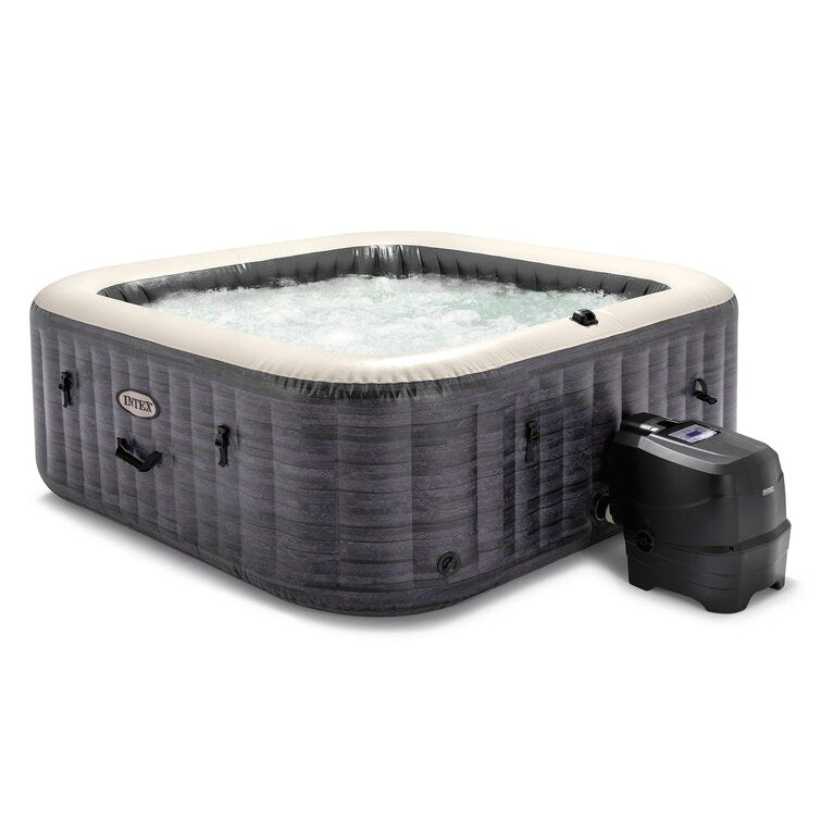 intex 6 – person 170 – jet square inflatable hot tub in gray