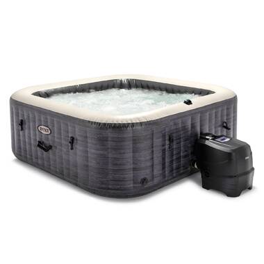 intex 6 – person 170 – jet square inflatable hot tub in gray