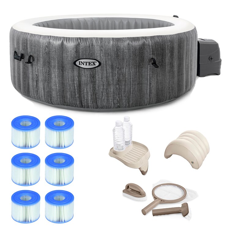 intex greywood deluxe 4 person inflatable hot tub bubble jet spa intex greywood deluxe 4 person inflatable hot tub bubble jet spa