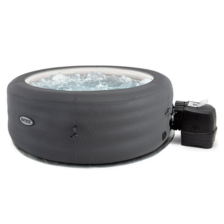 intex simplespa 4 person inflatable portable hot tub w/ energy efficient cover