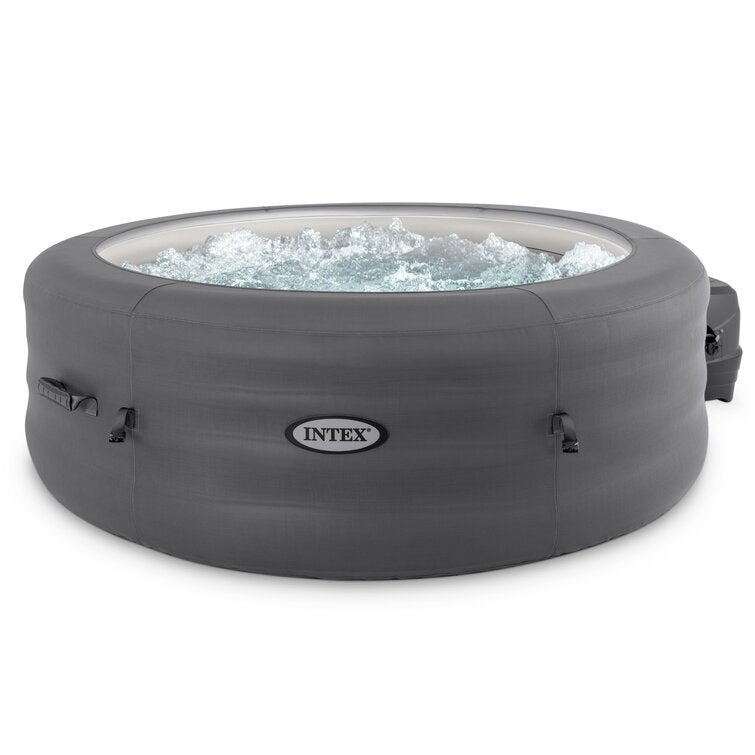 intex simplespa 4 person inflatable portable hot tub w/ energy efficient cover