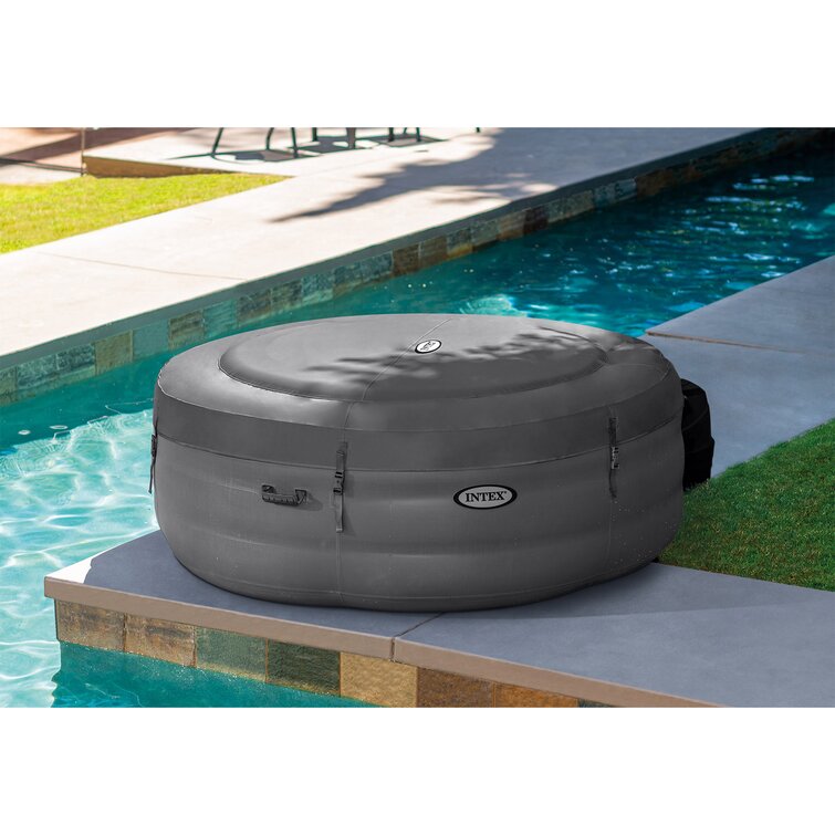 intex simplespa 4 person inflatable portable hot tub w/ energy efficient cover