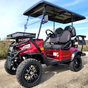 48v electric golf cart 4 seater lifted renegade edition utility golf utv – red