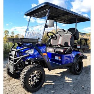 48v electric golf cart 4 seater lifted renegade edition utility golf utv – blue