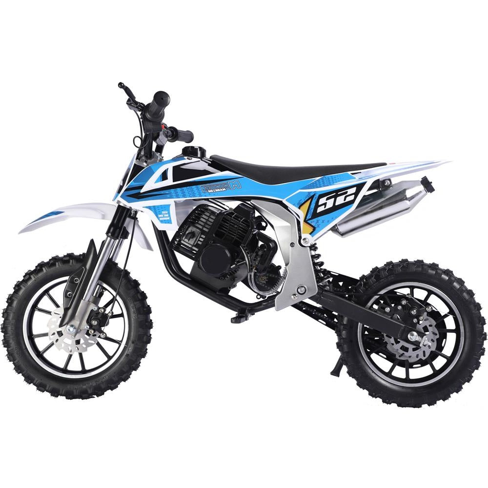 mototec warrior 52cc 2 stroke kids gas dirt bike