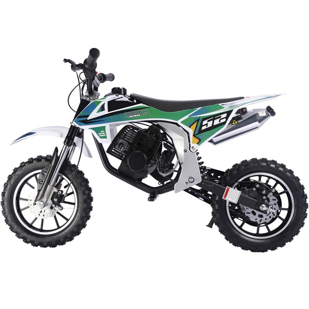 mototec warrior 52cc 2 stroke kids gas dirt bike