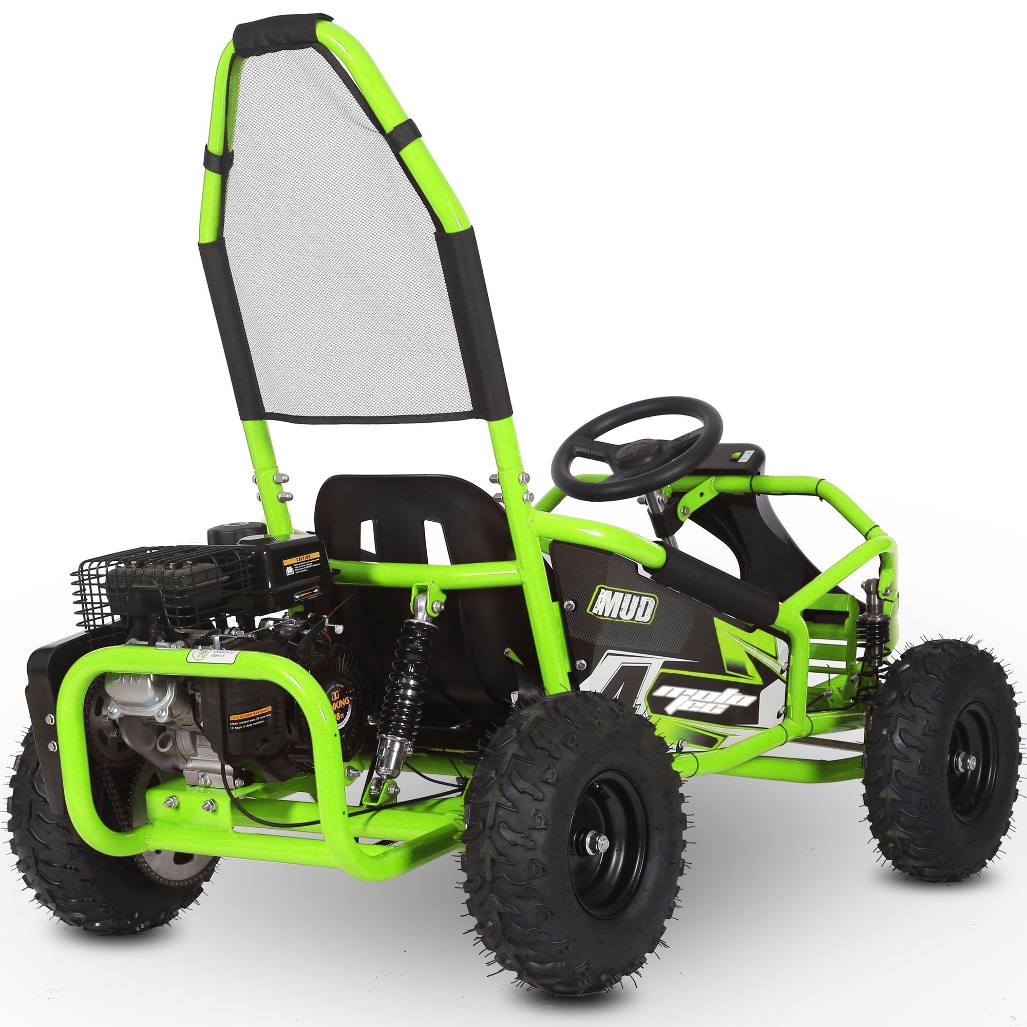 mototec mud kids gas powered 98cc go kart