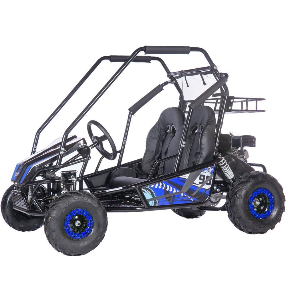 mototec mud monster xl 212cc 2 seat go kart full suspension blue