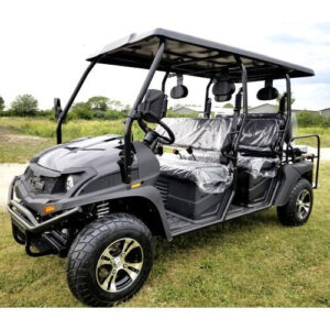 6 seater gas golf cart gvx limo efi utility vehicle six passenger utv 2wd/4wd – cazador limo 400cc – black