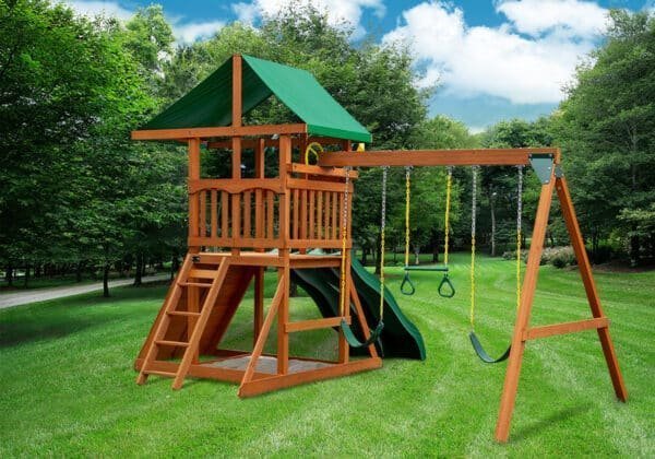 outing w/ dual slides swing set outing w/ dual slides swing set