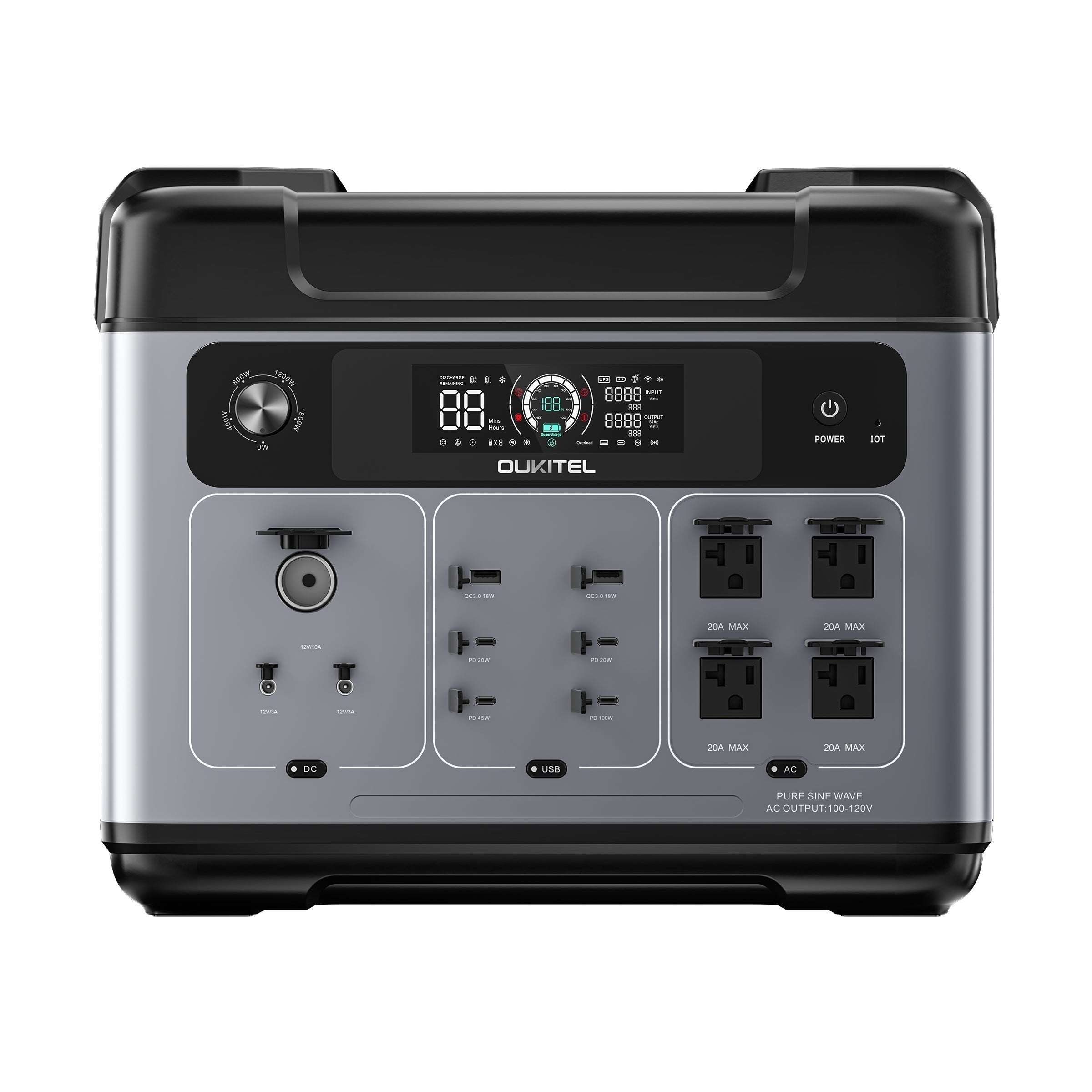 oukitel p2001 plus portable power station 2400w/2048wh