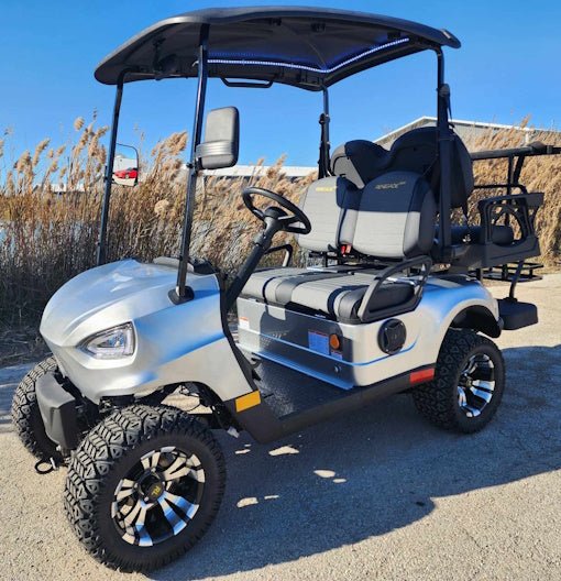 48v electric golf cart 4 seater renegade light edition utility golf utv – light edition – silver