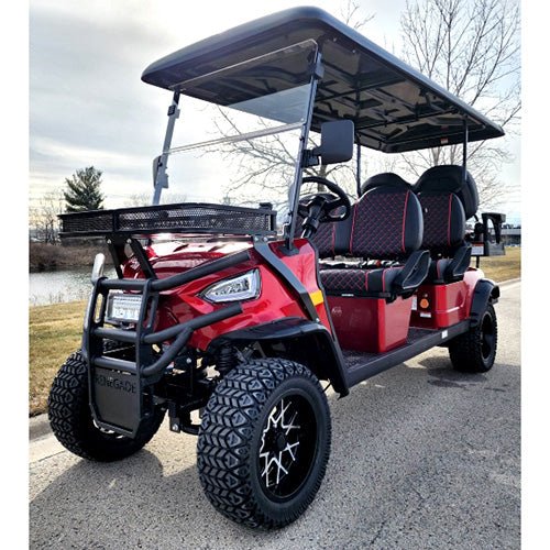 6 seater limo renegade electric golf cart family fun 48v 5000 watt high power golf cart – red