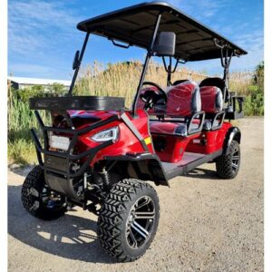 48v electric golf cart 6 seater lifted renegade+ edition utility golf utv compare to coleman kandi 6p – red
