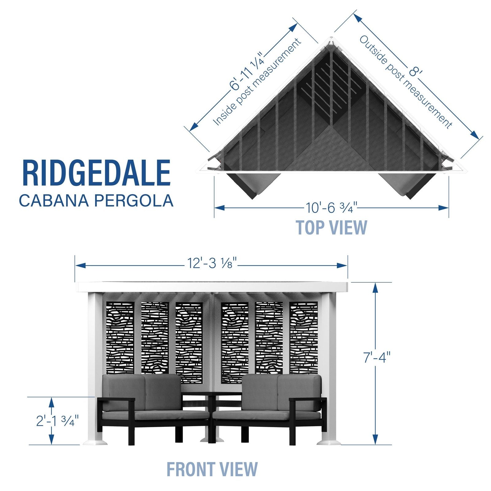 ridgedale modern steel cabana pergola with conversational seating ridgedale modern steel cabana pergola with conversational seating