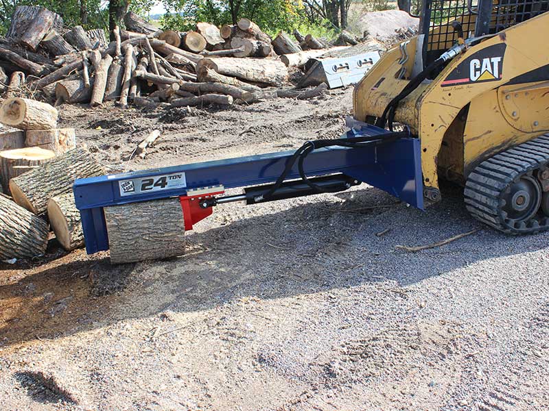 24 ton iron & oak upside down skid steer log splitter attachment (smh2419)