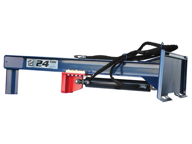 24 ton iron & oak upside down skid steer log splitter attachment (smh2419)