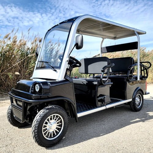 electric golf cart limo lsv low speed vehicle six passenger – 60v skyline transporter – black