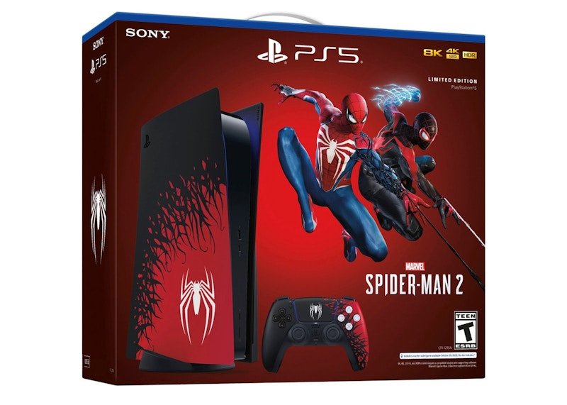 sony playstation 5 ps5 blu ray edition marvel spider man 2 console bundle (eu plug) Sony PlayStation 5 PS5 Blu-ray Edition Marvel Spider-Man 2 Console Bundle (EU Plug)