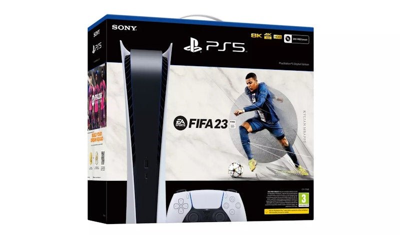 sony playstation 5 ps5 digital edition ea sports fifa 23 console bundle (uk plug) 9453697 Sony PlayStation 5 PS5 Digital Edition EA SPORTS FIFA 23 Console Bundle (UK Plug) 9453697