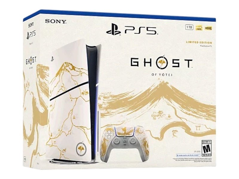 sony playstation 5 ps5 slim ultra hd ghost of yotei gold limited edition bundle (uk plug) Sony PlayStation 5 PS5 Slim Ultra HD Ghost of Yotei Gold Limited Edition Bundle (UK Plug)