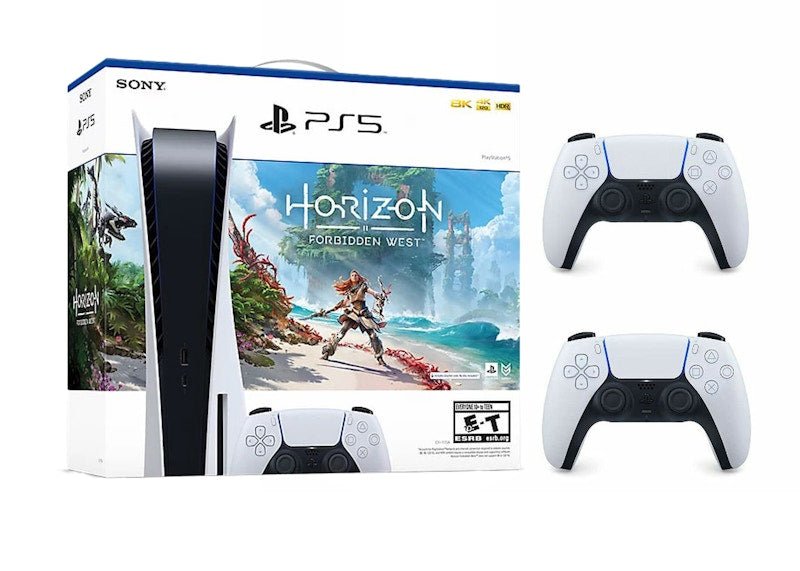 sony playstation 5 ps5 horizon forbidden west blu ray console with extra dualsense wireless controller bundle (us plug) 1000032115/1000032000 3005715 Sony Playstation 5 PS5 Horizon Forbidden West Blu-Ray Console with Extra DualSense Wireless Controller Bundle (US Plug) 1000032115/1000032000-3005715