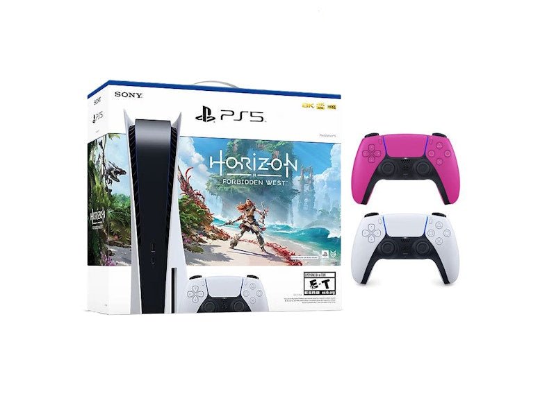 sony playstation 5 ps5 horizon forbidden west blu ray console with extra dualsense wireless controller bundle (us plug) 1000032115/1000032000 3006395 Sony Playstation 5 PS5 Horizon Forbidden West Blu-Ray Console with Extra DualSense Wireless Controller Bundle (US Plug) 1000032115/1000032000-3006395