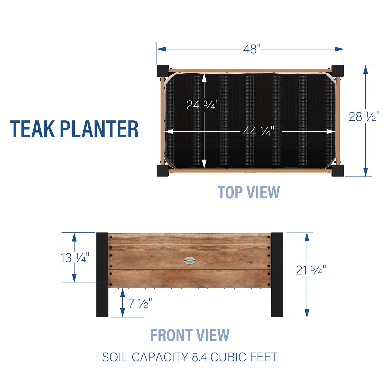 planter 100% authentic teak wood