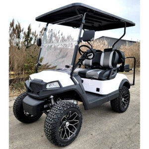 terminator 48v electric golf cart four seater brand new – massive rims/tires flip seat & optionally fully loaded – white