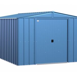 arrow 10×14 classic steel storage shed kit – blue gray