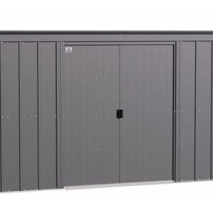 arrow 10×4 classic steel storage shed kit – charcoal