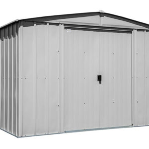 arrow 10×8 classic steel storage shed kit – flute gray