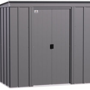 arrow 6×4 classic steel storage shed kit – charcoal