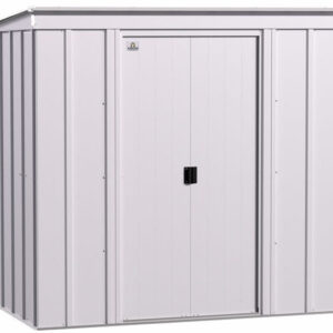 arrow 6×4 classic steel storage shed kit – flute gray