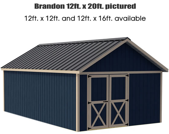 Brandon 12x20 shed size shown assembled Brandon 12x20 shed size shown assembled