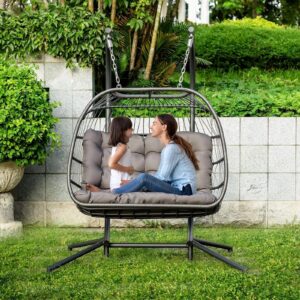 brafab luxury x large double egg swing chair 2 person hanging chair hand made rattan wicker hammock chair