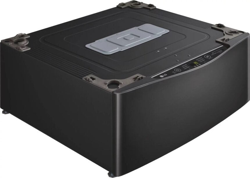 lg – sidekick 1.0 cu. ft. high efficiency smart top load pedestal washer with 3 motion technology – black steel