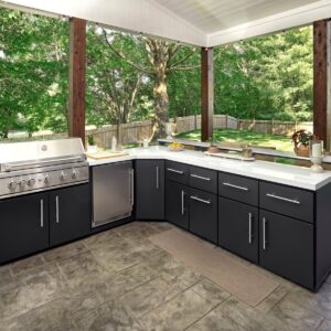 emory corner outdoor kitchen island and bar – left
