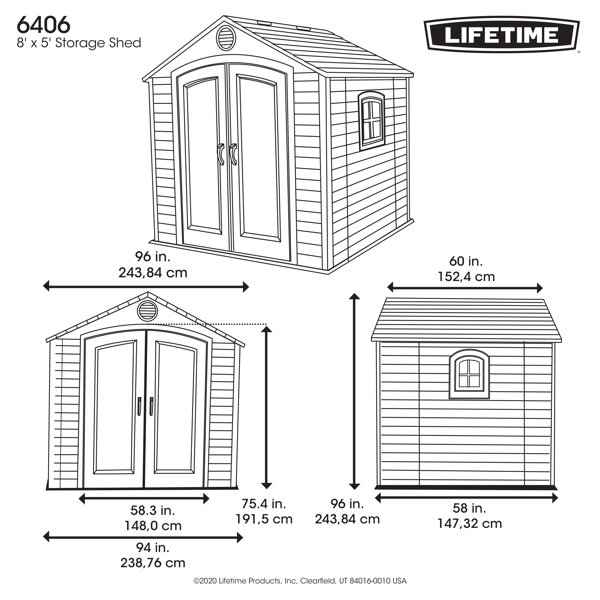 8 ft. W x 5 ft. D Plastic Storage Shed 8 ft. W x 5 ft. D Plastic Storage Shed