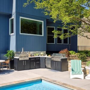 emory corner outdoor kitchen island – combo