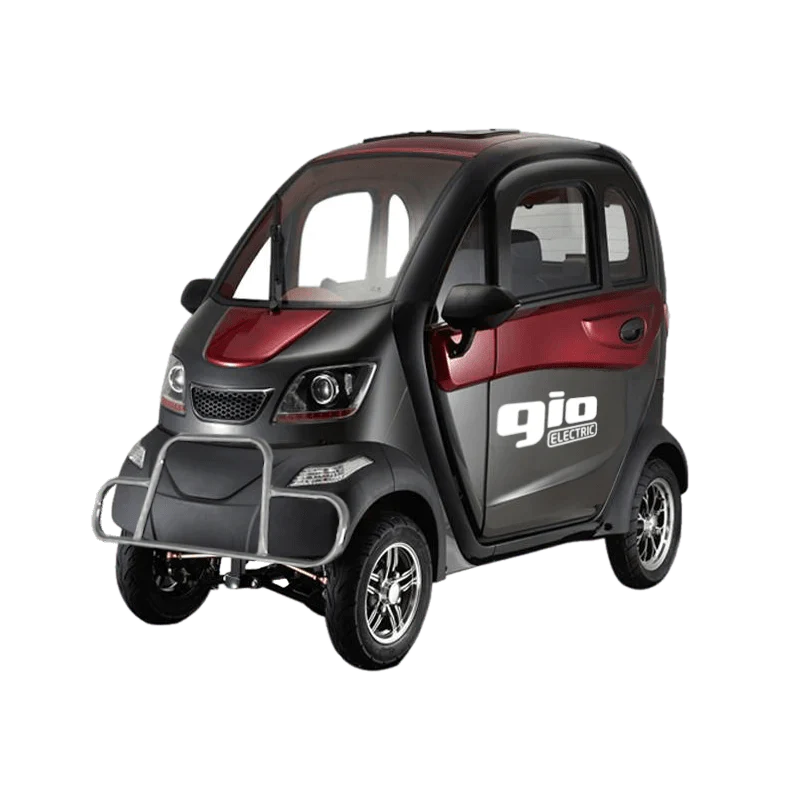 gio golf enclosed mobility scooter 60v 1200w, top speed 18mph, range up to 30 miles, backup camera, heater, fan, alarm, media center, 500lb load capacity