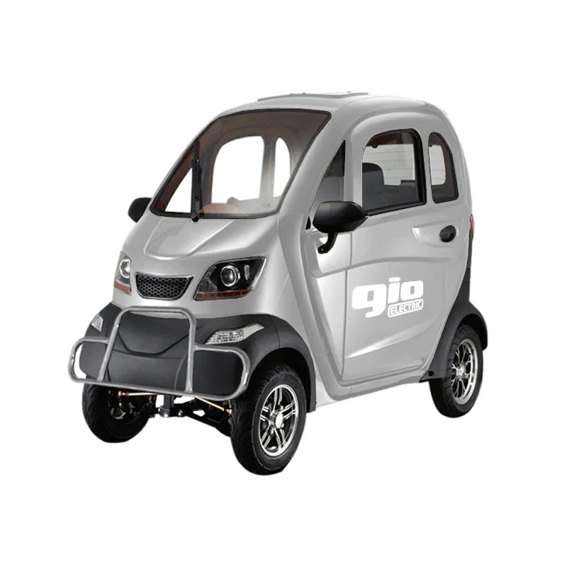 gio golf enclosed mobility scooter 60v 1200w, top speed 18mph, range up to 30 miles, backup camera, heater, fan, alarm, media center, 500lb load capacity